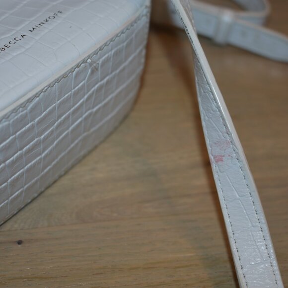 Rebecca Minkoff White Kate Circle Unique Crossbody Leather Bag with top handle - Picture 7 of 16